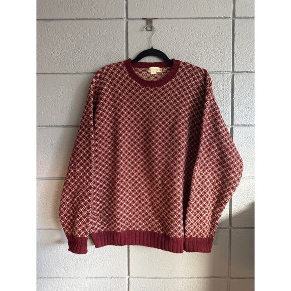 Vintage Men's J.Crew 100% Wool Fair Isle Nordic Crewneck Sweater size M - Picture 1 of 3